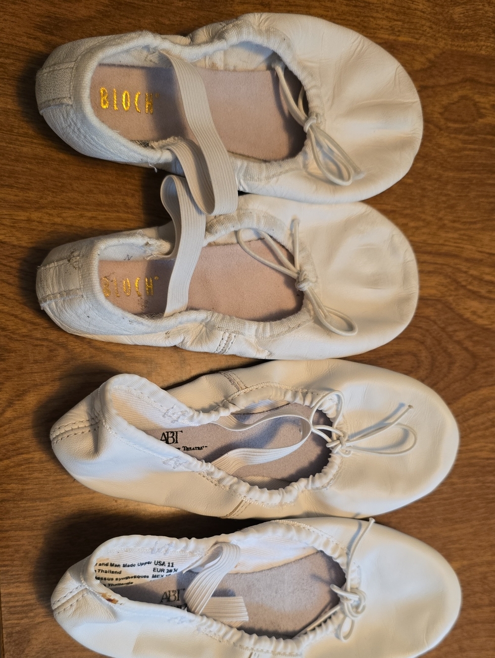 Bloch White Leather Ballet Flats with Elastic Strap